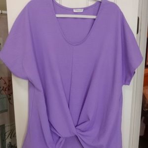 Chic Soul 2X Lavender Blouse